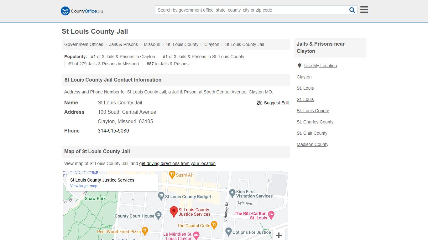 St Louis County Jail - Clayton, MO (Address and Phone)